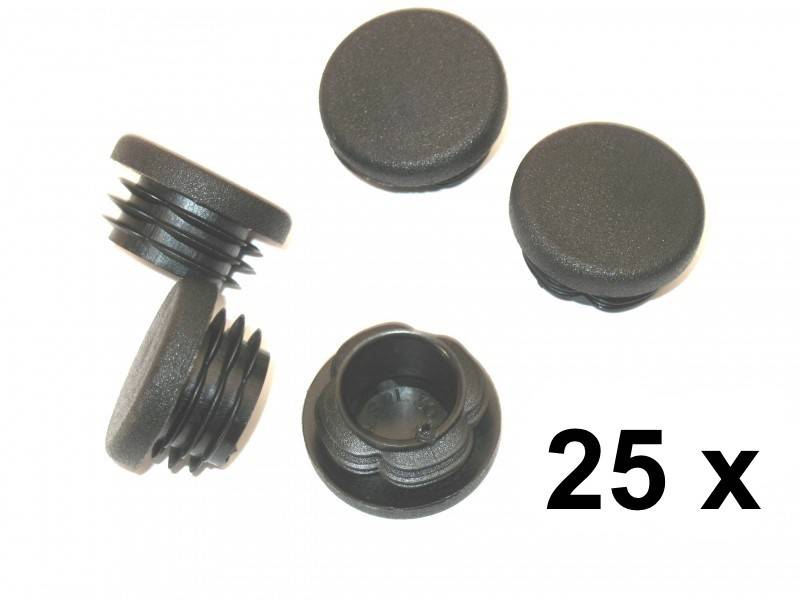 25 x Lamellenstopfen Rundrohrstopfen Ø 40 mm (Außen) Stopfen SCHWARZ