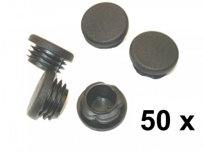 50 x Lamellenstopfen Rundrohrstopfen Ø 40 mm (Außen) Stopfen SCHWARZ