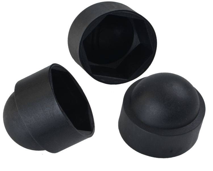 200 Stück Sechskant Schutzkappe M10 - Schlüsselweite 17mm, Farbe schwarz - Abdeckkappe