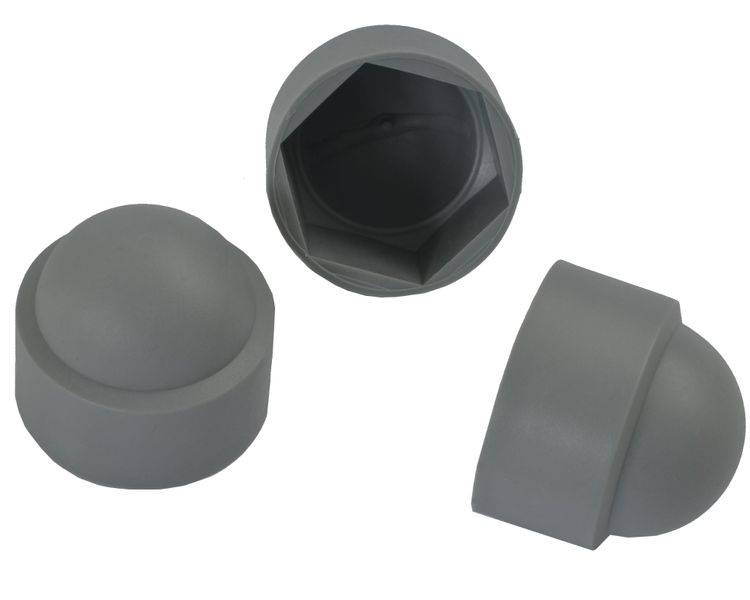 200 Stück Sechskant Schutzkappe M5 - Schlüsselweite 8mm, Farbe grau - Abdeckkappen