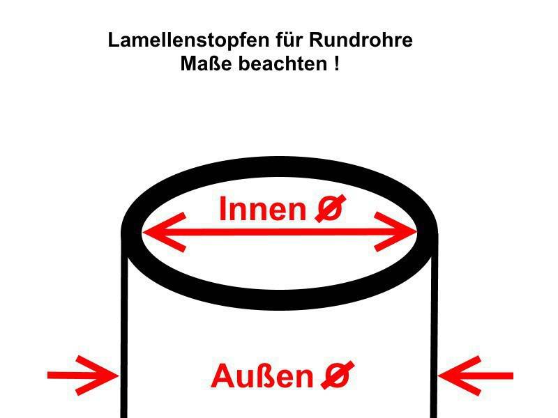 100 x Lamellenstopfen Rundrohrstopfen Ø 40 mm (Außen) Stopfen GRAU