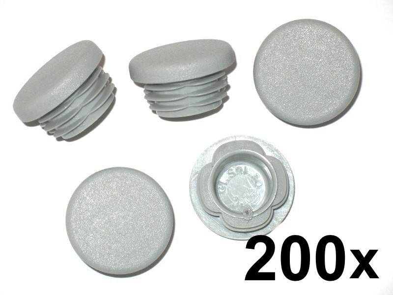 200 x Lamellenstopfen Rundrohrstopfen Ø 40 mm (Außen) Stopfen GRAU