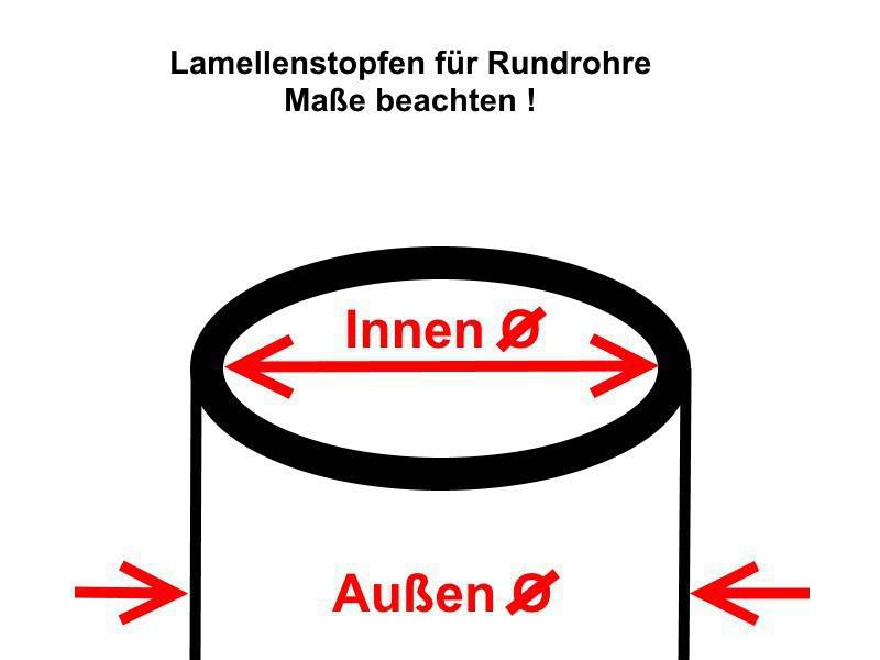200 x Lamellenstopfen Rundrohrstopfen Ø 40 mm (Außen) Stopfen GRAU