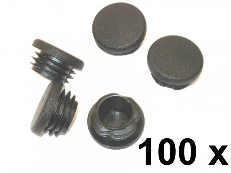100 x Lamellenstopfen Rundrohrstopfen Ø 40 mm (Außen) Stopfen SCHWARZ