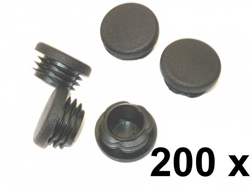 200 x Lamellenstopfen Rundrohrstopfen Ø 40 mm (Außen) Stopfen SCHWARZ