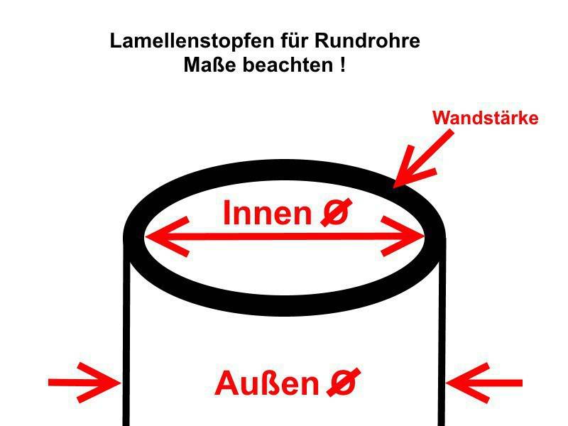 100 x Lamellenstopfen Rundrohrstopfen Ø 40 mm (Außen) Stopfen WEISS