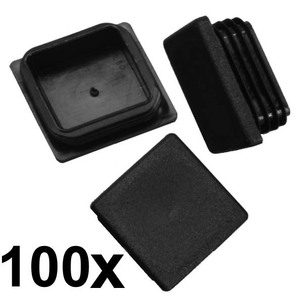 100 x Lamellenstopfen Vierkantrohrstopfen 60 x 60 mm (Außen) Stopfen SCHWARZ