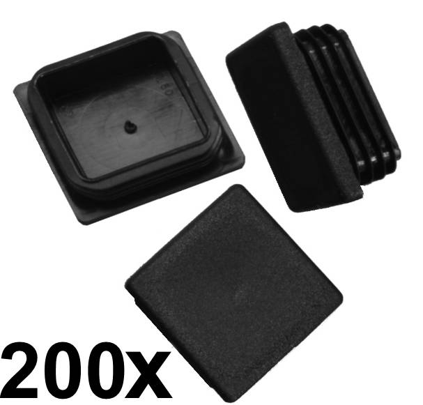200 x Lamellenstopfen Vierkantrohrstopfen 60 x 60 mm (Außen) Stopfen SCHWARZ