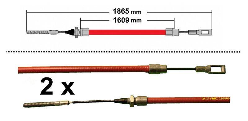 2 x ALKO - Bremsseil Longlife - HL: 1609mm - GL: 1865mm 248.663.04