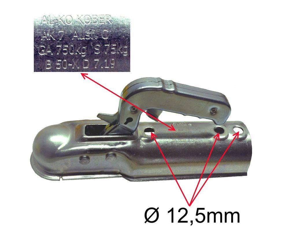1x AL-KO Kugelkupplung AK 7 Plus Ausführung C - Ø 70 mm