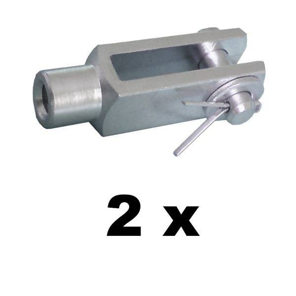 2 Stück - Gabelkopf M16 - rechts - 16x64 - DIN71752 mit Splintbolzen