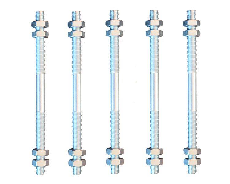 5 Stück Gewindestange M6 Rechts - Links Gewinde 160 mm + 20 Muttern