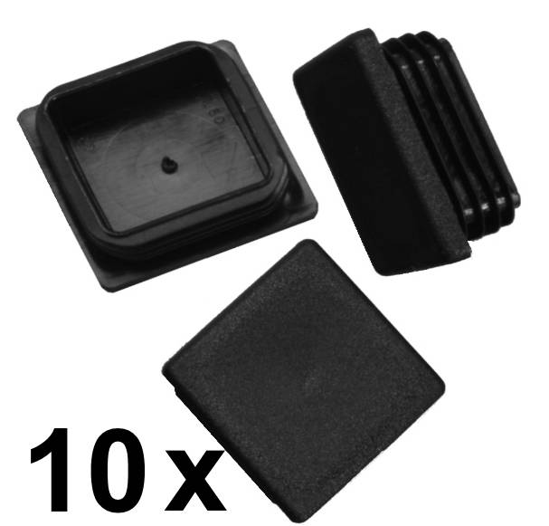 10 x Lamellenstopfen Vierkantrohrstopfen 35 x 35 mm (Außen) Stopfen SCHWARZ