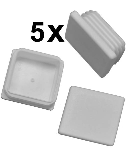 5 Stück - Lamellenstopfen - Rohrstopfen 35 x 35 mm (Außen) Stopfen WEIß
