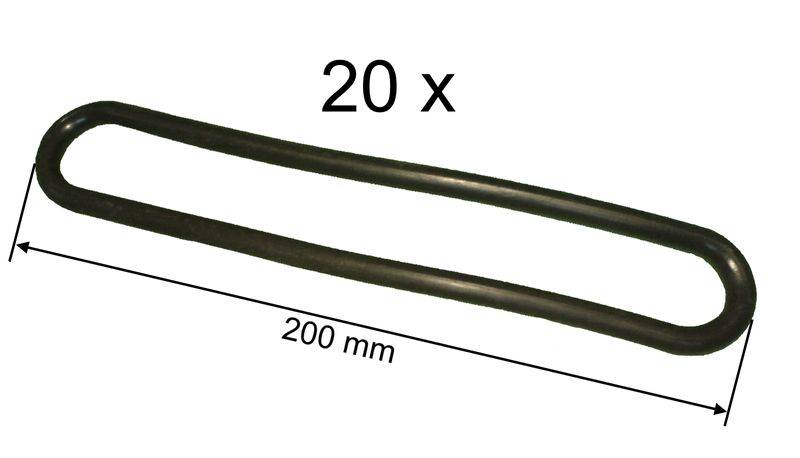 20 x Gummi Spannring - Abspannring 200 mm lang - Ø 8 mm