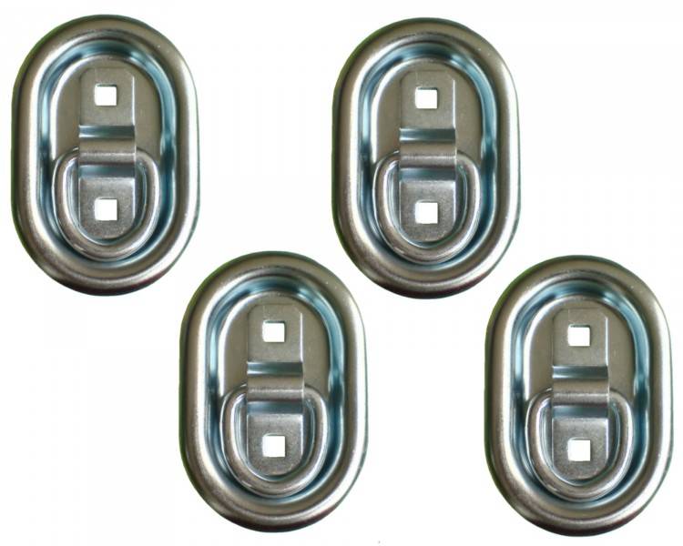 4 Stück - Zurringe Oval 104 x 70 mm - 400 daN - verzinkt - Zurrmulden