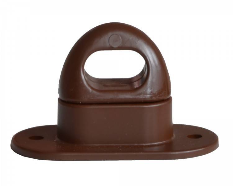 Set 100 Stück - Drehverschluss für Ovalösen, Kunststoff, 42x22mm braun