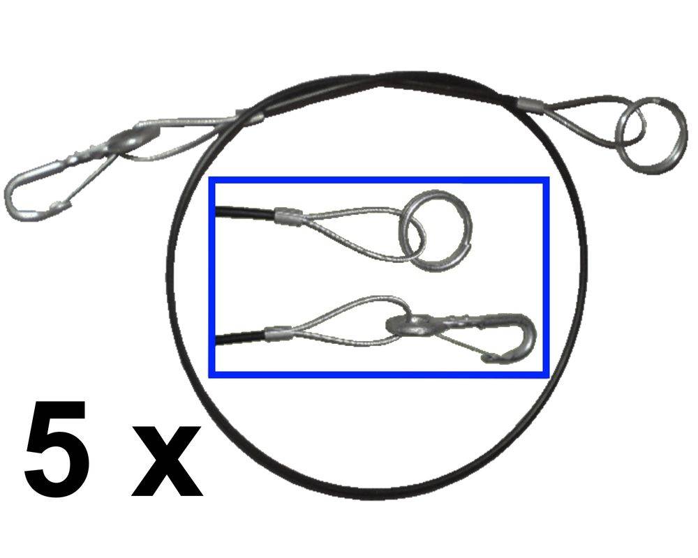5 Stück Abreißseil / Sicherungsseil für PKW Anhänger - Länge: 1 Meter