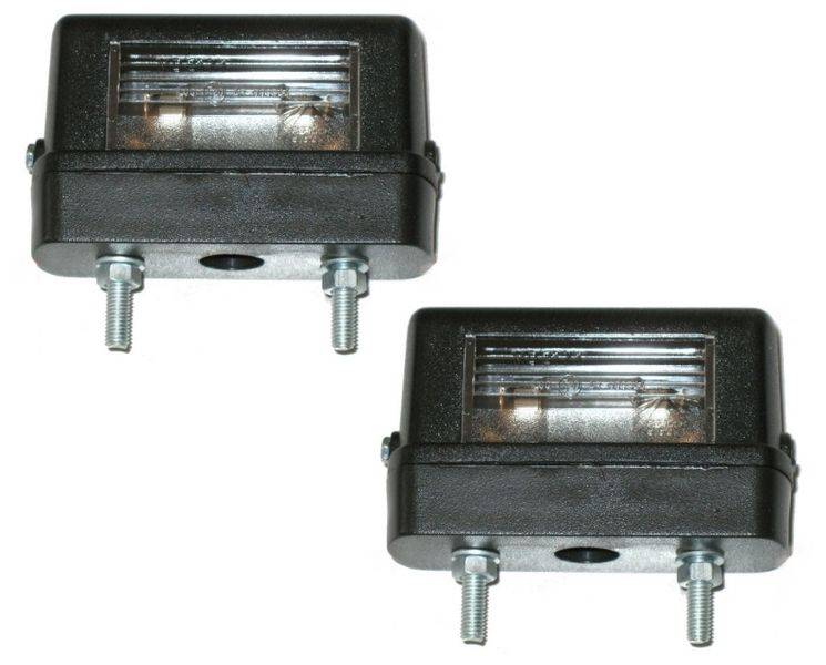 2 x Aspöck Regpoint small Kennzeichenleuchte mit Glühbirne