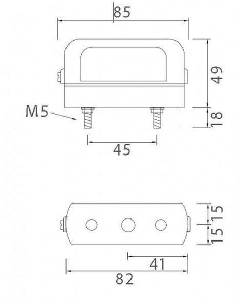 2 x Aspöck Regpoint small Kennzeichenleuchte mit Glühbirne