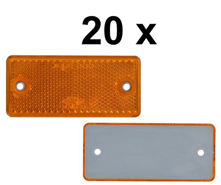 20 x Rückstrahler - Reflektor - schrauben - 90 x 40 mm - Gelb - Prüfzeichen