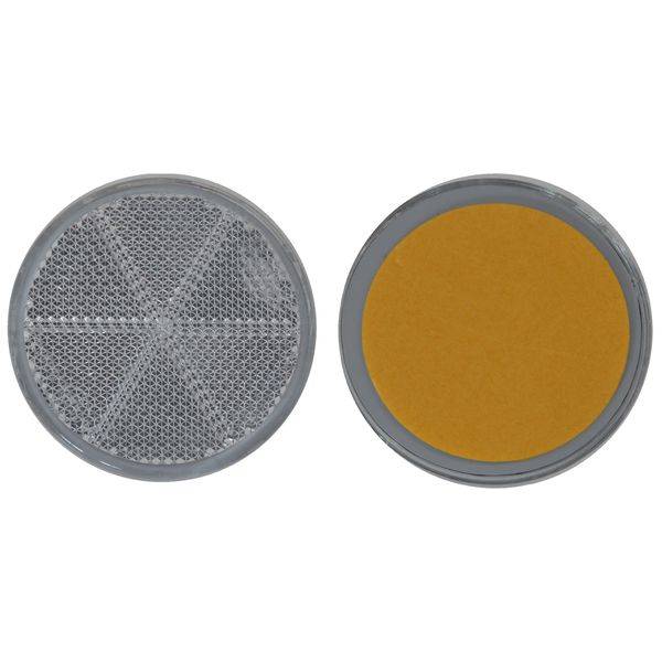 12 x Rückstrahler - Reflektor - Kleben - Ø 60 mm - Weiß - E-Prüfzeichen