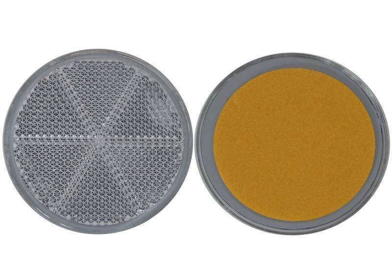 20 x Rückstrahler - Reflektor - Kleben - Ø 60 mm - Weiß - E-Prüfzeichen