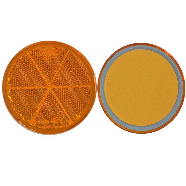12 x Rückstrahler - Reflektor - Kleben - Ø 60 mm - Gelb - E-Prüfzeichen