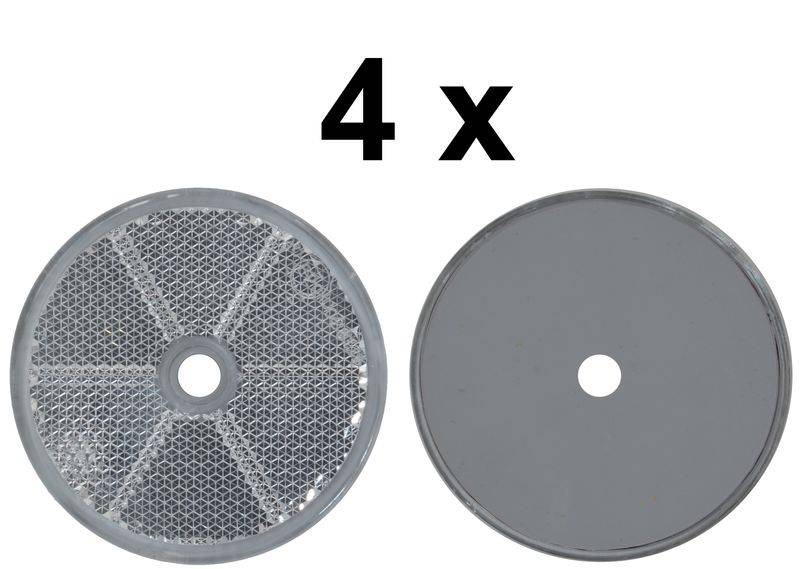 4 x Rückstrahler - Reflektor - schrauben - Ø 60 mm - Weiß - E-Prüfzeichen