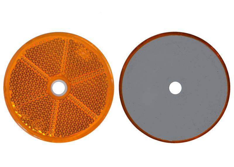 8 x Rückstrahler - Reflektor - schrauben - Ø 60 mm - Gelb - E-Prüfzeichen