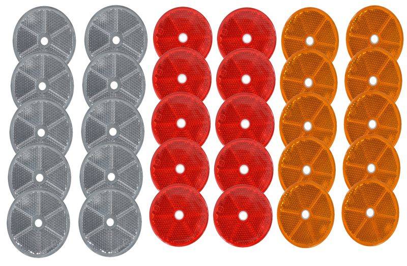 Rückstrahler - Reflektor - schrauben - SET - E-Prüfzeichen 30 Teile