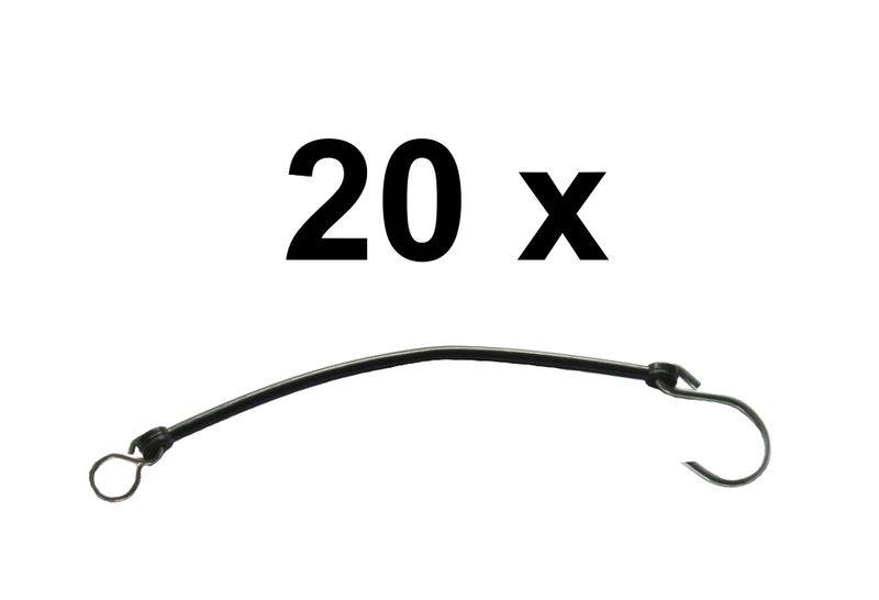 20 x Sicherungsschnur Sicherungsseil PVC schwarz 20 cm