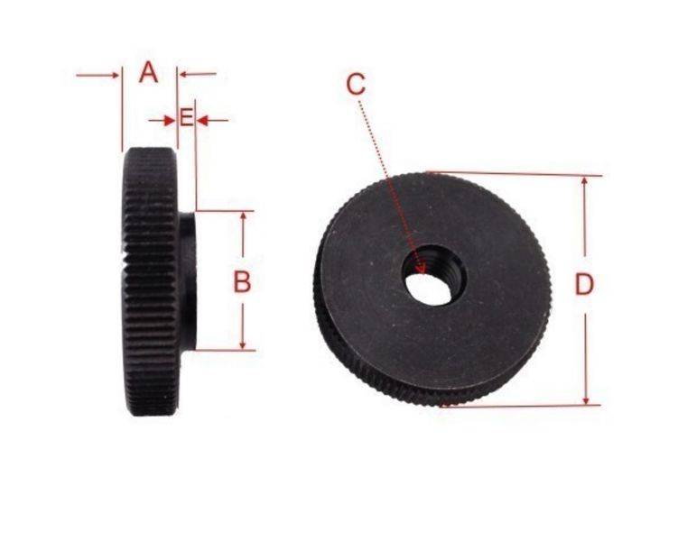 10 Stück Rändelmutter M3 Metall, massiv Stahl brüniert DIN 467