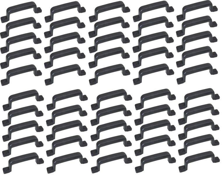 50 Stück - Handgriff / Rangiergriff - Metall Kunststoff ummantelt - schwarz