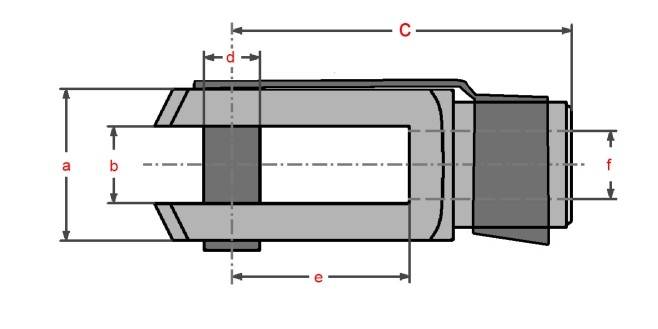 10 Stück - Gabelkopf 6x24 - M6 links + ES- Federbolzen DIN71751 verzinkt