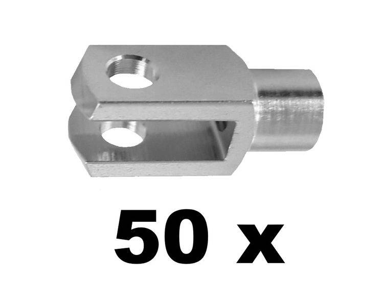 50 Stück - Gabelkopf 6x12 - M6 LINKS