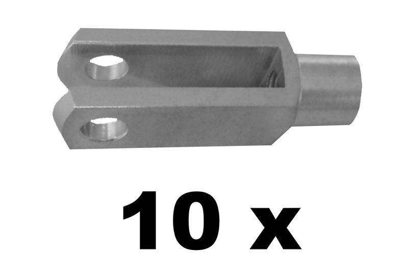 10 Stück - Gabelkopf 8x32 - M8 verzinkt