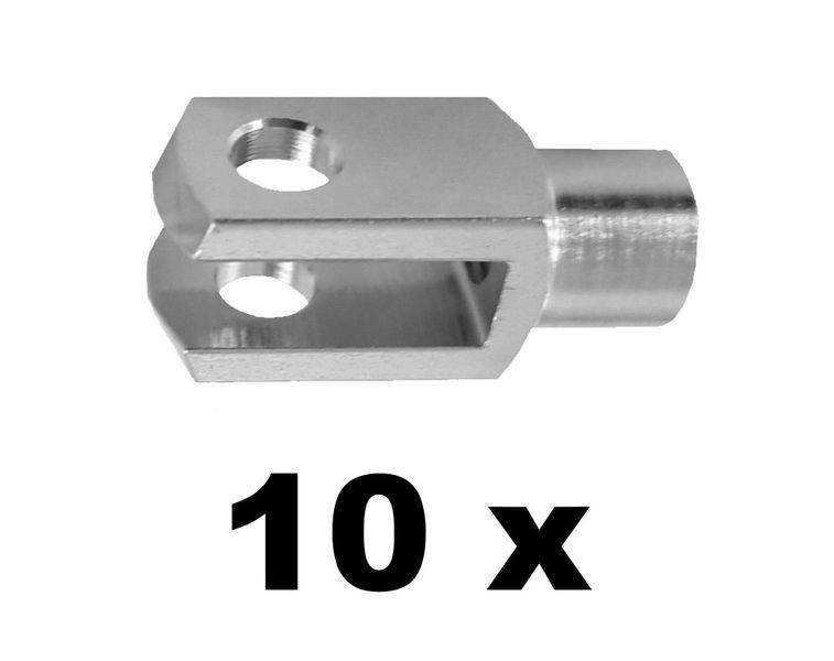 10 Stück - Gabelkopf - 10x20 - M10