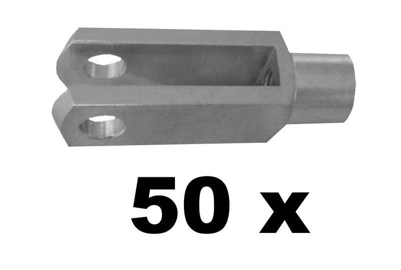 50 Stück - Gabelkopf 8x32 - M8 - Links - verzinkt