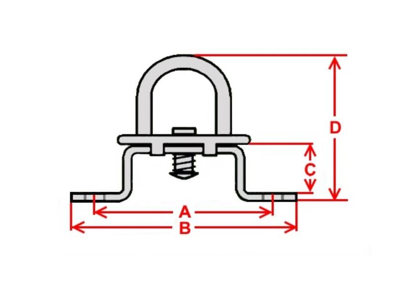 5 Stück - Drehverschluss für Ovalösen - niro - 42x22mm - Nirosta