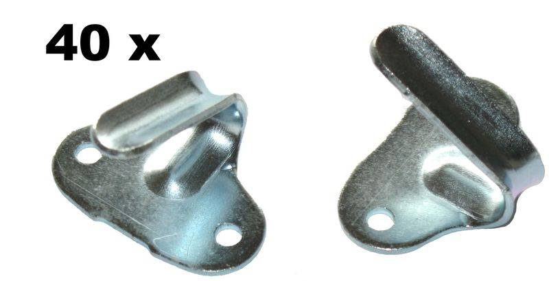 40 Stück Planenhaken Abspannhaken 2 Loch Stahl verzinkt