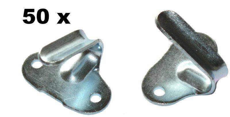 50 Stück Planenhaken Abspannhaken 2 Loch Stahl verzinkt