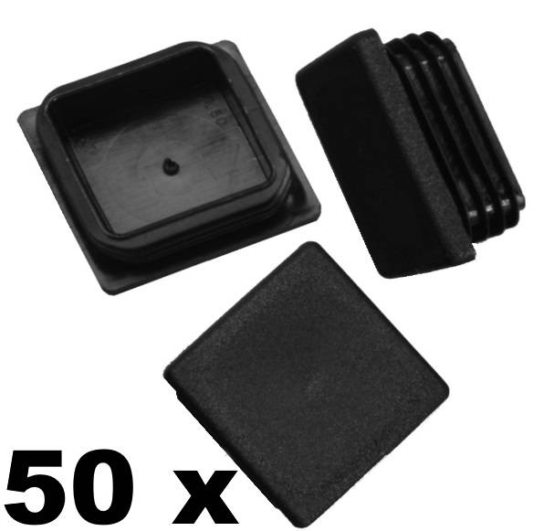 50 x Lamellenstopfen Vierkantrohrstopfen 40 x 40 mm (Außen) Stopfen SCHWARZ