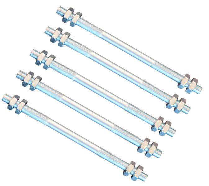 5 Stück Gewindestange M12 Rechts - Links Gewinde 160 mm + 20 Muttern