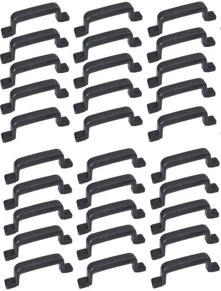 30 Stück - Handgriff / Rangiergriff - Metall Kunststoff ummantelt - schwarz