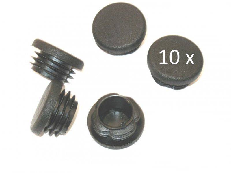 10 Stück - Lamellenstopfen Rundrohrstopfen Ø35 mm (Außen) Stopfen  schwarz