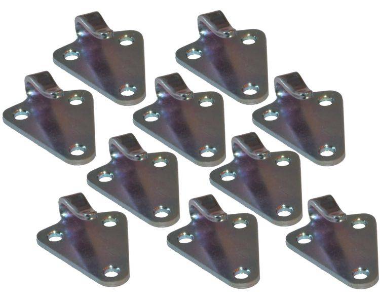 10 Stück - Dreiloch - Planenhaken - gestanzte Ausführung - Stahl verzinkt