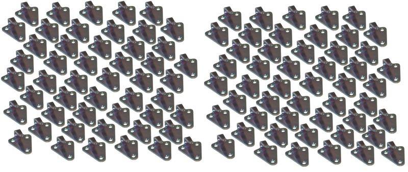 100 Stück - Dreiloch - Planenhaken - gestanzte Ausführung - Stahl verzinkt