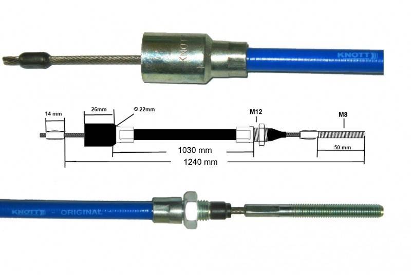 1 x Knott Bremsseil 37086.11 HL: 1030 mm - GL: 1240 mm -- Nirosta