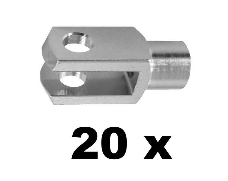 20 Stück - Gabelkopf - 12x24 - M12 verzinkt